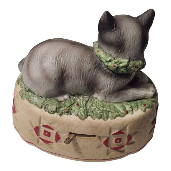 Vintage Schmid Gordon Fraser Cat Music Box Christmas Holiday Working 1985 - Picture 10 of 12